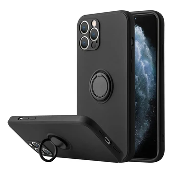 Luksuzni Tekoči Silikon Tesnilo Nosilec Vesa Primeru za iPhone 11 12 Pro XS Max XR X 8 7 Plus SE 2020 Shockproof Mehko Telefon Kritje