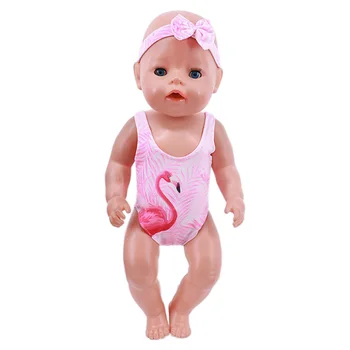 Lutka Obleko Flamingo, Plavanje Obleko sončna Očala Za 18-inch American &43 cm Prerojeni Baby Doll Pribor Naša Generacija Deklet Igrače