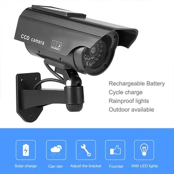 Lutke Sončne Fotoaparat Sončne Energije Imitacije HD Simulacije CCTV Kamere na Prostem Zaslonu Nepremočljiva nadzorna Kamera Bullet Fotoaparat