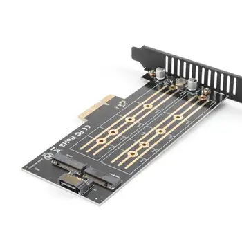 M. 2 NVMe SSD NGFF, DA PCIE 3.0 X4 4X Ac, M, Tipke B TIPKA Dvojni vmesnik za Kartico M2 Riser Card Adapter za 2230/2242/2260/2280 SSD
