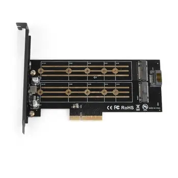 M. 2 NVMe SSD NGFF, DA PCIE 3.0 X4 4X Ac, M, Tipke B TIPKA Dvojni vmesnik za Kartico M2 Riser Card Adapter za 2230/2242/2260/2280 SSD