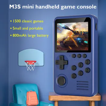 M3S za 2,8 palčni LCD-mini prenosne igralne konzole 4GB 1500+ prosti retro igre, igre darilo za Otroke Igralec