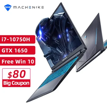Machenike T58 Gaming Laptop intel i7 10750H 15.6 FHD IPS Laptop GTX1650 Windows 10 Pro Računalnik, Prenosni računalniki, 16G 512G SSD Zvezek