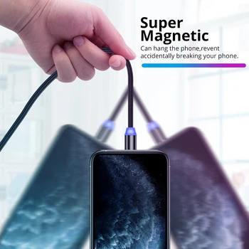 Magnetni Kabel za Polnjenje, Tip C Magnetno Kabel Za Samsung Mobilni Telefon Xiaomi Polnilnik, Mikro USB Magneta Kabel Za iPhone Huawei