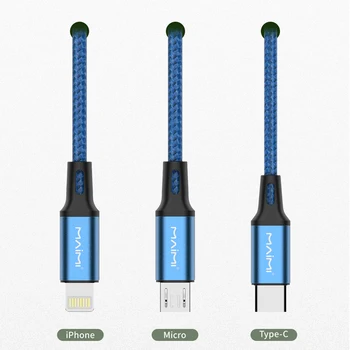 Maimi 5A USB Tip C Mikro Lightning Kabel za Huawei iphone veliko polnjenje 40W Hitro Polnjenje USB-C Kabel Polnilnika Telefona Kabel