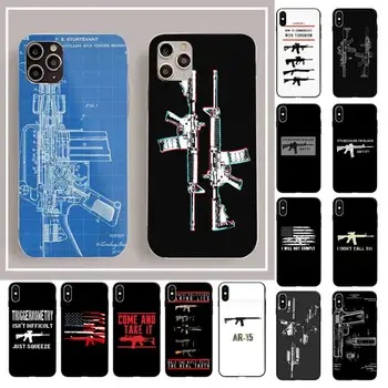 MaiYaCa AR-15 Pištolo Ameriške Puške Zastava Primeru Telefon za iPhone 11 12 pro XS MAX 8 7 6 6S Plus X 5S SE 2020 XR primeru
