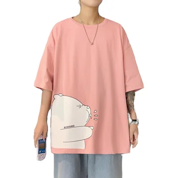 Majica s kratkimi rokavi Moški Bombaža, Tiskane Anime Mens Poletje Tshirts Prevelik Tee Srajce 5XL Priložnostne Majice Velika Velikost