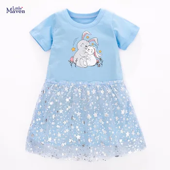 Malo Maven 2021 Poletje Obleko za Baby Dekleta Elegantno Princesa Obleko Stranka Lepota Oblačila za Otroke od 2 do 7 let,