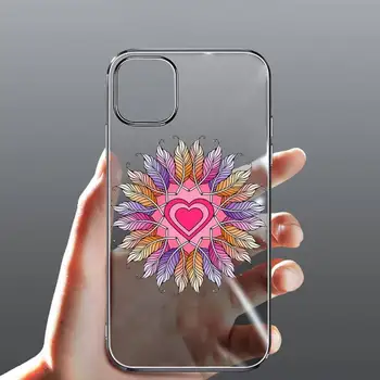 Mandala Čipke Cvet Telefon Primeru Pregleden za Jasno iPhone primeru 11 12 mini pro XS MAX 8 7 6 6S Plus X 5S SE 2020 XR