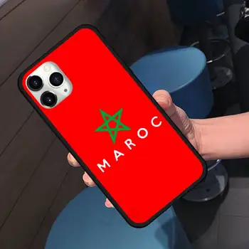 Maroko zastavo značko RDEČA ZVEZDA LJUBEZNI Primeru Telefon za iPhone 11 12 pro XS MAX 8 7 6 6S Plus X 5S SE 2020 XR lupini kritje funda