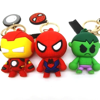 Marvel Avengers Srčkan Keychain Risanka, Iron Man, Hulk, Thor Captain America Spiderman Thor Keychain Otrok Vrečko Obesek obesek za ključe