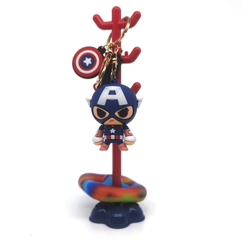 Marvel Avengers Srčkan Keychain Risanka, Iron Man, Hulk, Thor Captain America Spiderman Thor Keychain Otrok Vrečko Obesek obesek za ključe