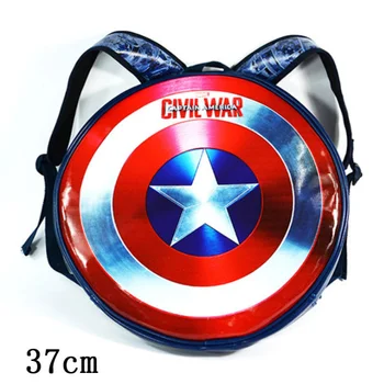 Marvel Captain America Ščit Nahrbtnik PU Materiala, Risanka Otroški 13 