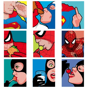 Marvel Superheroj Akvarel Platno Slikarstvo Smešno Umetnosti Captain America, Plakati, Tiskanje Wall Art Slik, ki Živijo Dekoracijo