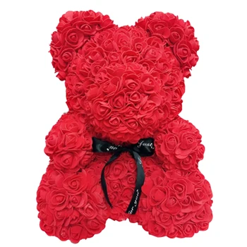 Mater dan darilo 25 cm rose nosi S Box umetne cvetne rose medvedek Valentinovo Za Punco Ženske doma Dekoracijo