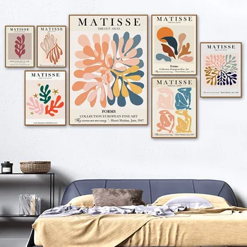 Matisse Pisane Listi Povzetek Dekle Krivulja Wall Art Platno Slikarstvo Nordijska Plakatov In Fotografij Stenske Slike Za Soba Dekor