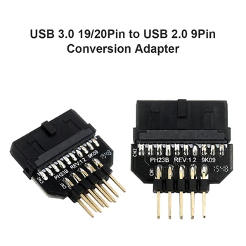 Matično ploščo USB2.0 9-pin za USB3.0 19pin sprednja plošča vtič v priključek USB 3.0 19/20pin USB 2.0 9pin pretvorbo adapter