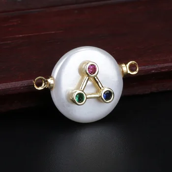 Mavrica cz tlakovane multi obliko drobnih čar krog kovanca biserno kroglice priključek za zapestnico choker diy nakit, izdelava