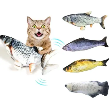 Mačja Igrača Ribe USB Električnih Polnilnih Simulacije Ribe Mačka Pet Žvečiti Ugriz Interaktivni Mačka Igrače Dropshiping Gibljejo Kekec Mahajoč Ribe