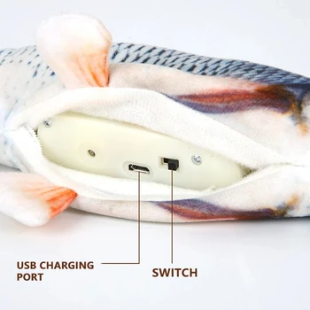 Mačja Igrača Ribe USB Električnih Polnilnih Simulacije Ribe Mačka Pet Žvečiti Ugriz Interaktivni Mačka Igrače Dropshiping Gibljejo Kekec Mahajoč Ribe