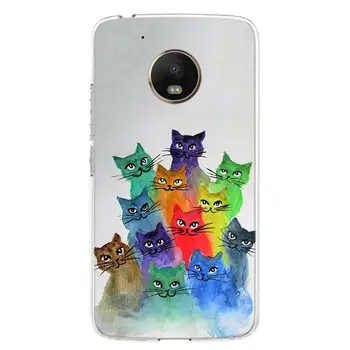 Mačka Srčkan Mucek, Catling Primeru Telefon Za Motorola Moto G7 G8 G9 Moč E6 E5 G5 G6 G5S Eno tožbo, Plus Igrajo EU G4 E4 Pokrov