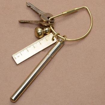 Medenina Keychain S Ključavnico D Ključnih Verige Zlati Kampiranje Carabiner Preživetje Oprema Za Taborjenje Zaponke, Kljukice Key Ring Dodatki
