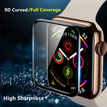 Mehko stekla Za Apple Watch 44 mm 40 mm Zaslon Patron iWatch 42mm 38 mm 9D HD mehko Film za apple gledati serije 5 4 3 se 6
