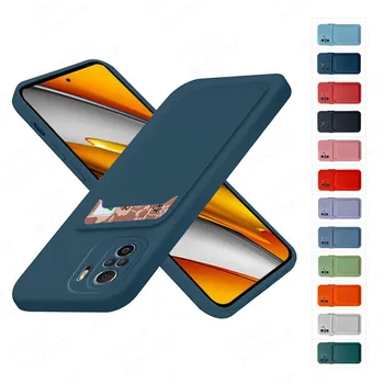 Mehko TPU Kartice Denarnice Primeru Za Xiaomi Poco F3 M3 Pro X3 NFC Xiomi Mi 11 Ultra Lite 11i Mi11 sem Fotoaparat Shockproof Telefon Kritje Coque