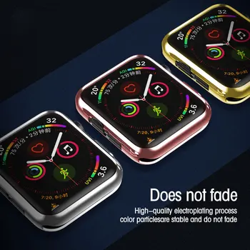 Mehko TPU Watch Primeru za Apple ura SE 6/5/4 40 MM 44 Stroji in Pol Cover Band Primeru za iWatch Serije 1/23 38 MM 42MM