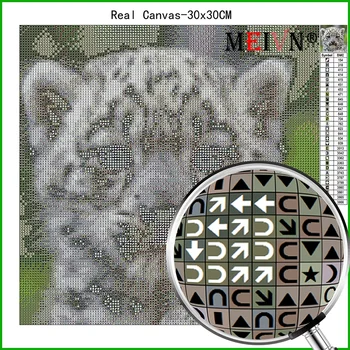 MEIVN 5D DIY Diamond Slikarstvo Srčkan Leopard Celoten Kvadratni Diamond Vezenje Okrasnih Živali Slike Obrti Kit