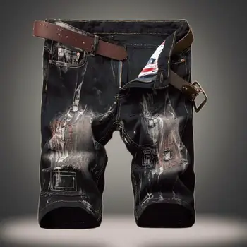 Mens Traper Hlače Raztrgane Kratke Jeans Nov Modni Dihanje Blagovno Znamko Oblačil Bermuda Poletje Bombaž Hlače Moški Velikost 28-38