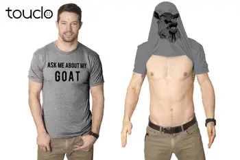 Mens Vprašaj Me, O Moji Kozje T Shirt Flip Smešno Živalskega Kul Novost Grafika