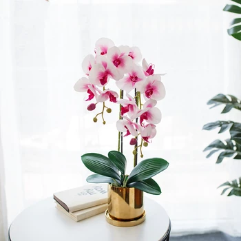 Metulj orhideja Doma dekoracijo imitacije Phalaenopsis bonsaj umetno cvetje, poročni dekor autum svile plastični cvet visoko