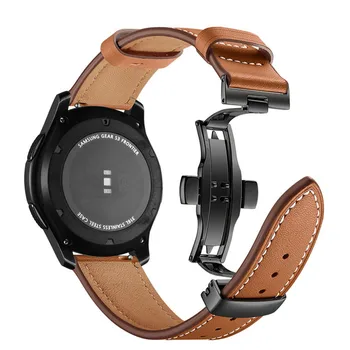 Metulj sponke Pravega Usnja Trak Za Samsung Galaxy Watch3 45mm Band Watchbands Za Samsung Galaxy Watch 3 41mm Zapestnica
