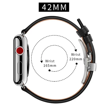 Metulj sponke trak Za Apple ura pas Usnjeni 44 42mm 40 mm 38 mm iWatch serije 6 SE 5 4 3 zapestnica pasu watchband