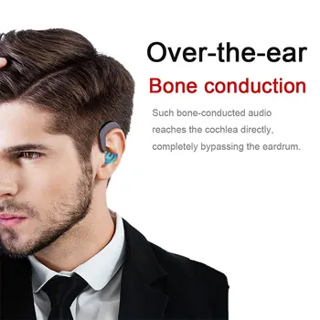 MEUYAG Brezžične Bluetooth Slušalke za prostoročno telefoniranje z mikrofonom Kostne prevodnosti Bluetooth slušalka držalo za uho ne čepi