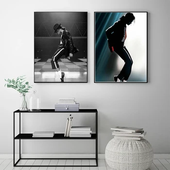 Michael Jackson Klasična Plesalka, Pevka Portret Platno Slikarstvo Plakatov in Fotografij Črno-Belo Steno Umetniške Slike Doma Dekor