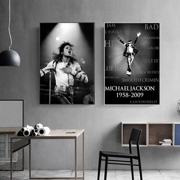 Michael Jackson Klasična Plesalka, Pevka Portret Platno Slikarstvo Plakatov in Fotografij Črno-Belo Steno Umetniške Slike Doma Dekor