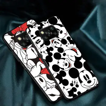 Mickey Minnie v Londonu za Xiaomi Poco X3 NFC X2 M3 M2 F2 F3 Pro C3 F1 A2 Lite Mix3 Igrajo Silikonski Mehko Črno Primeru Telefon