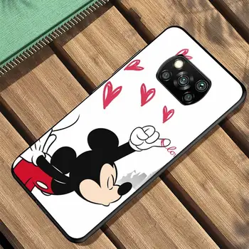 Mickey Minnie v Londonu za Xiaomi Poco X3 NFC X2 M3 M2 F2 F3 Pro C3 F1 A2 Lite Mix3 Igrajo Silikonski Mehko Črno Primeru Telefon