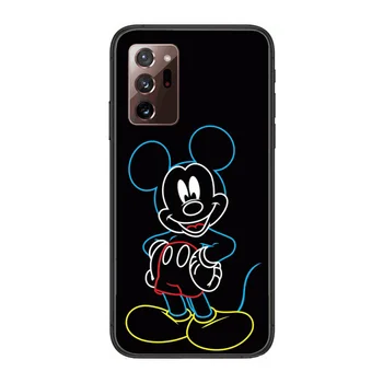 Mickey Telefon Primeru Zajema Trup Za SamSung Note20 10 9 8 4 Pro Plus Črno Prime Mehko Odbijača Pregleden