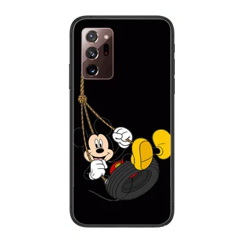 Mickey Telefon Primeru Zajema Trup Za SamSung Note20 10 9 8 4 Pro Plus Črno Prime Mehko Odbijača Pregleden