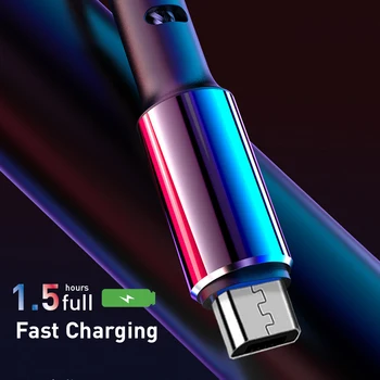 Micro USB Kabel Za 2,4 Hitro Polnjenje z Navojem Podatkovni Kabel Za Samsung Huawei Xiaomi Android Hitro polnjenje Mobilnega Telefona Dodatki