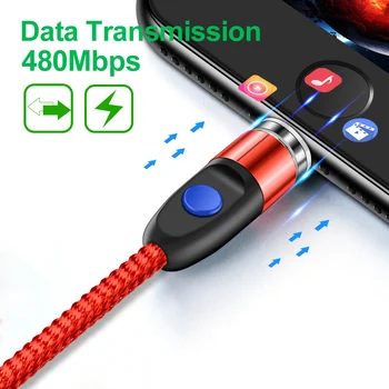 Micro USB Magnetni Naboj Kabel LED Tip C Hitro Polnjenje Žice Za iPhone 12 Huawei Mobilni Telefon Xiaomi Magnet Polnilnik Podatkovni Kabel