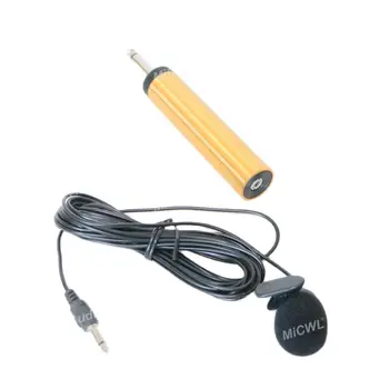 MiCWL Kondenzatorski Mikrofoni 10m Žice Glasbeni Instrument Lavalier River Mic Microfone 3,5 mm Do 6,5 mm AA Baterije Adapter