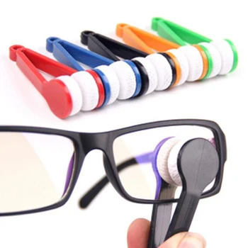 Mikrovlaken Očala Zbadanje Zaslon Čiščenje Krtačo Priročno Praktično Dve strani Očala Čiščenje Posnetek Kompakten Drgnjenje Krtačo Očistite Orodje