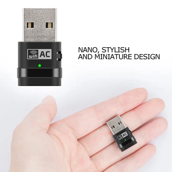 Mini 2.4 G / 5 G WiFi Brezžični USB Adapter Dual Band 11AC 600Mbps MT7610UN Čipov Omrežna Kartica za PC Windows, MAC OS X