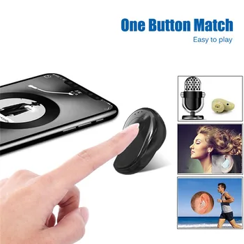 Mini Brezžična Bluetooth Slušalke v uho Športne Slušalke Slušalke Slušalke z Mikrofonom za iPhone Xiaomi Samsung HTC Vse pametne telefone