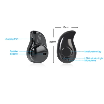 Mini Brezžična Bluetooth Slušalke v uho Športne Slušalke Slušalke Slušalke z Mikrofonom za iPhone Xiaomi Samsung HTC Vse pametne telefone