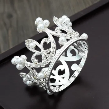 Mini Crown Princess Pokrivalo Kristalno Pearl Lase Okraski za Poroko Posla Rojstni dan Torta Decor Stranka